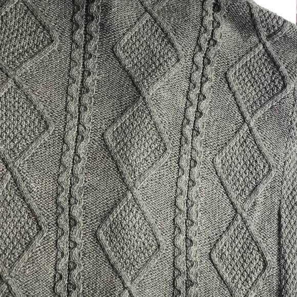 Men’s Heritage Aran Shawl Collar Button Cardigan olive green made Ireland 🇮🇪 - Picture 3 of 14